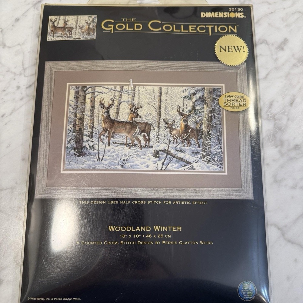 Dimensions The Gold Collection "Woodland Winter" 35130  Cross Stitch Kit NEW